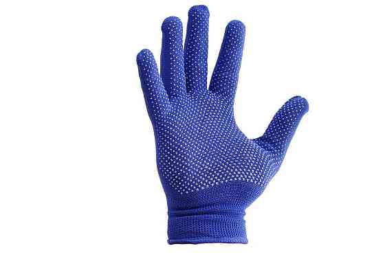Перчатки Рабочие тонкие в точку 3 цвета, черный, серый, синий, в упаковке 12 пар Днепр