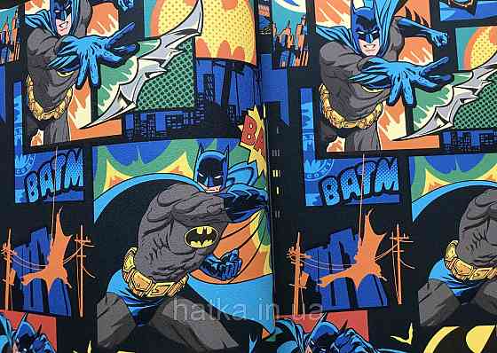 Шпалери вінілові на флізеліні AdaWall Ada Kids метрові дитячі бетмен комікси синій червоний Київ