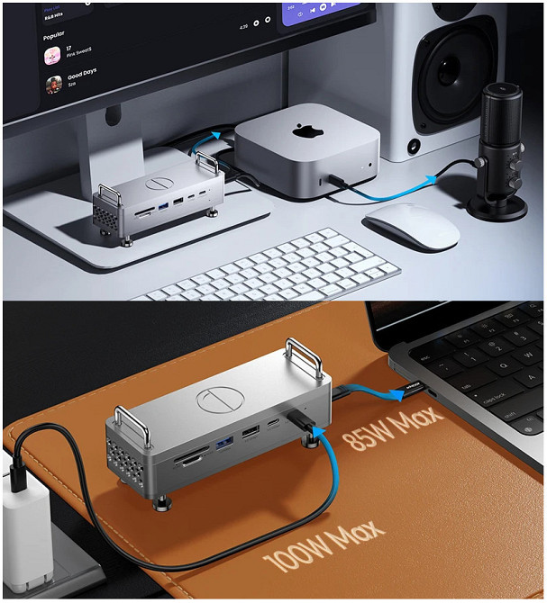 Концентратор медіа хаб з підтримкою NVMe SSD HDMI 4K Type-C PD3.0 100Вт Ulanzi QT03 Київ - фото 2