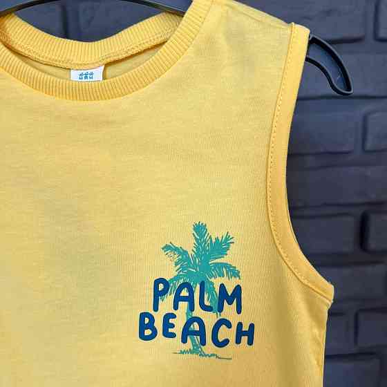 Дитяча Літня Майка з принтом (Palm Beach) для Хлопчика LC Waikiki Жовта 9-12 міс (74-80см) Київ