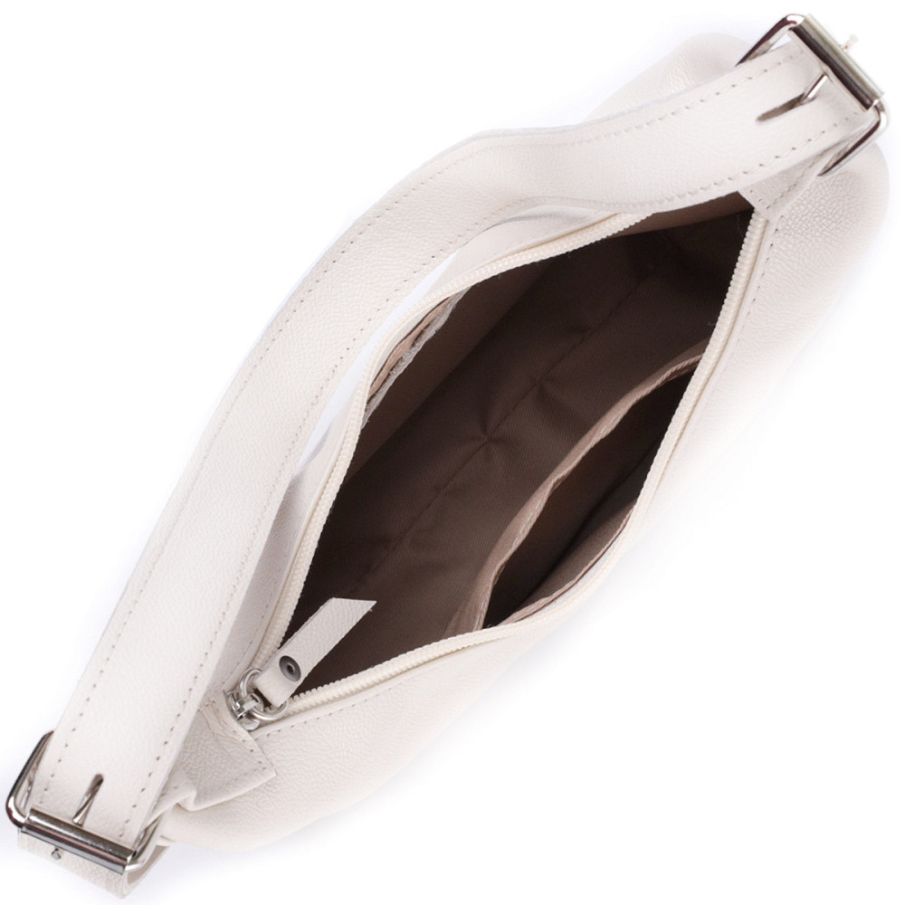 Сумка багет з регульованим ременем з натуральної шкіри Shvigel 22831 Бежева Київ - фото 5