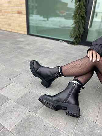 Olli Жіночі черевики OLLI чорні натуральна шкіра з хутром висота 15см (K-46-Астра 5290) 37р.38р Коломия