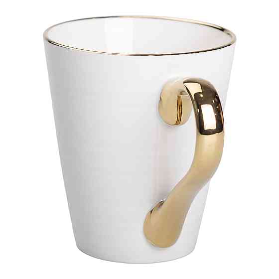 Liling Rongxiang Ceramic Чашка порцелянова із золотим обідком та позолоченою ручкою 320 (мл) Бі Київ