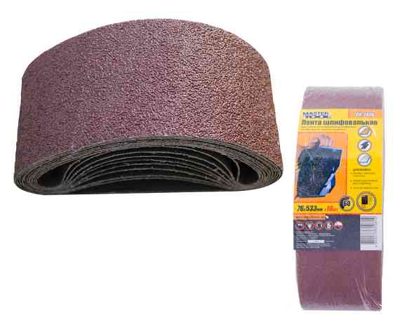 MASTERTOOL Стрічка шліфувальна MASTERTOOL зерно P60 76×533 мм 10 шт 08-2406 Киев