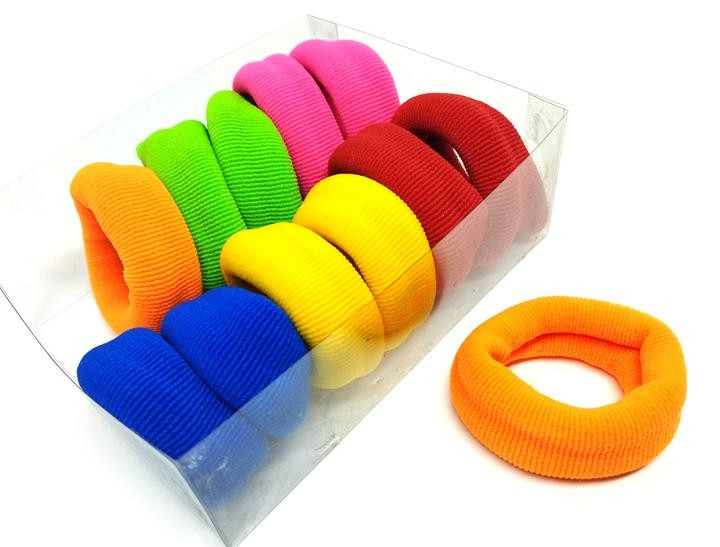Резинки для волос женские яркие цвета 12 шт Киев - изображение 1