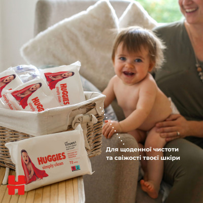 Дитячі вологі серветки Huggies Simply Clean 72 шт (5029053582238) Вінниця - фото 9