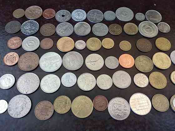 Гора иностранных монет! 60 шт. БЕЗ ПОВТОРА Полтава