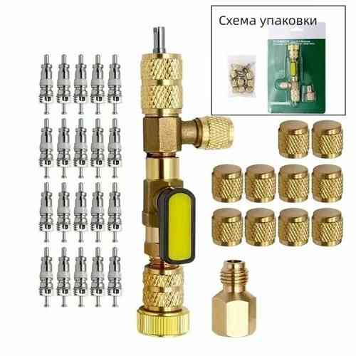 Комплект вентилей для заміни золотників, 20 шт. + 10 колпачків Київ