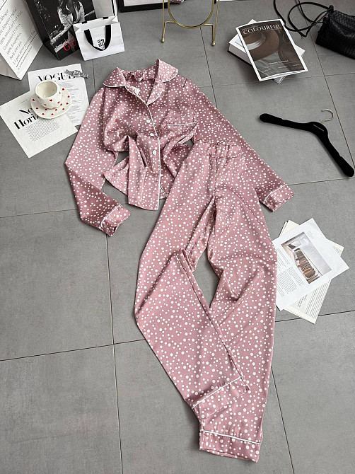 Жіночий стильний домашній костюм-двійка турецький шовк Пудра, 42/44 Одеса - фото 1