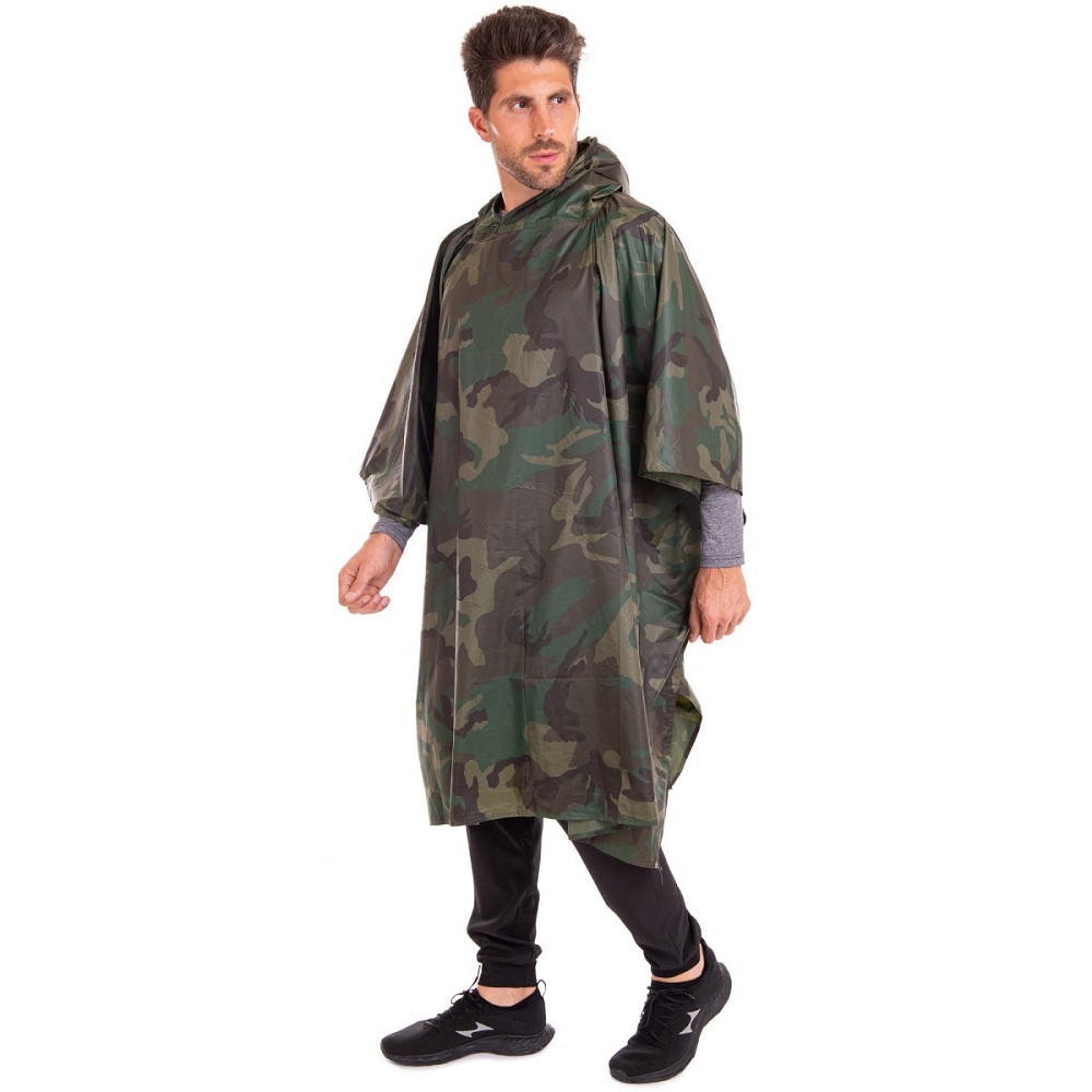 Плащ-дождевик палатка пончо ПВХ на кнопках размер L-XL камуфляж Киев - изображение 1