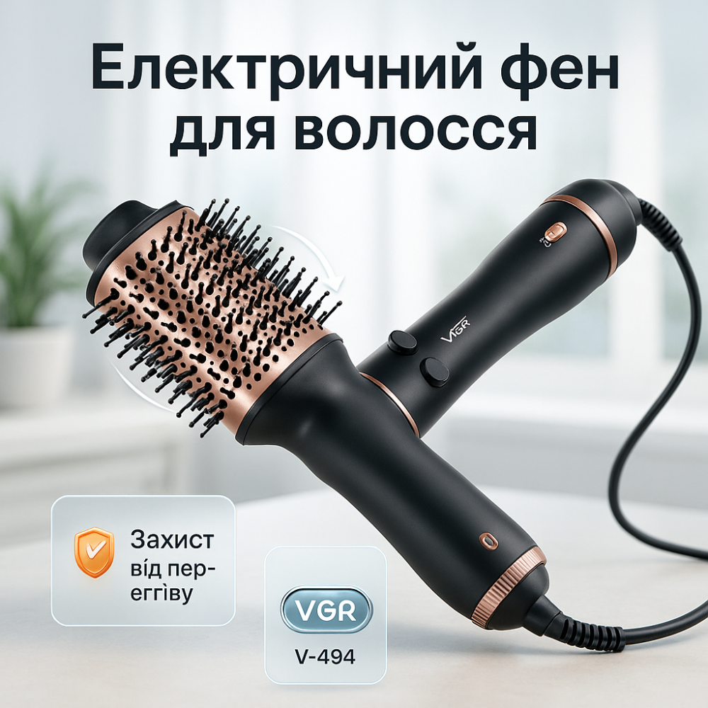 Дорожній фен для волосся, Побутовий дорожній фен для волосся щітка випрямляч SQ-89 Львів - фото 13