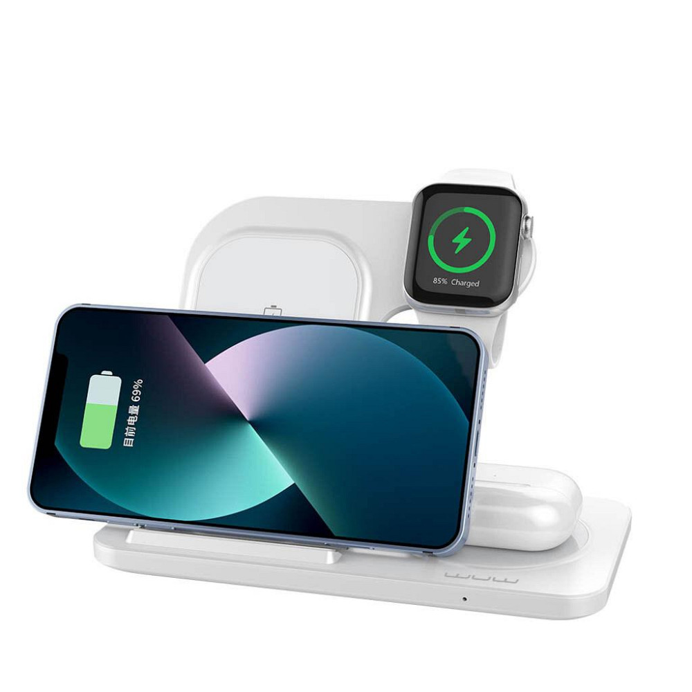 Бездротовий зарядний пристрій WUW-C250 3 in 1 desktop foldable wireless charger Одеса - фото 4