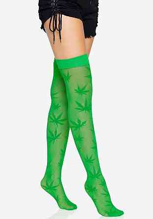 Панчохи з малюнком Leg Avenue 420 Net thigh highs Green Sex Aura Київ