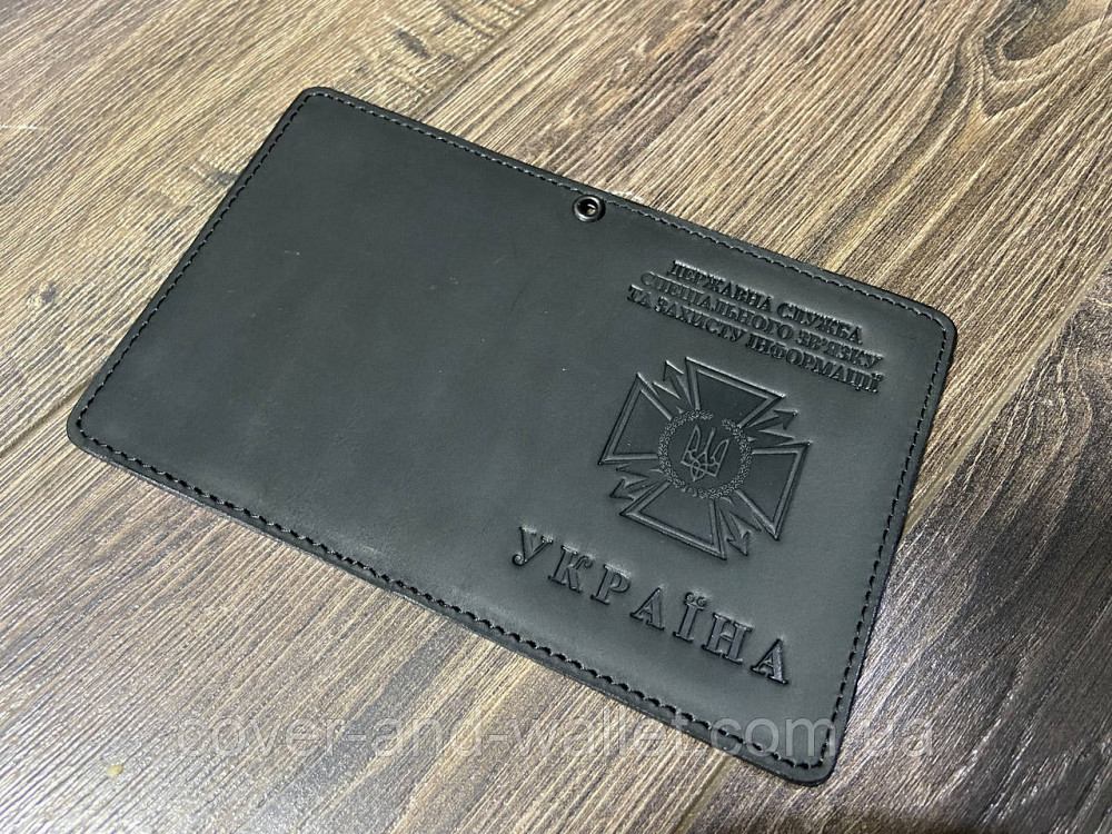 Обложка на удостоверение ДССЗ (державна служба спеціального зв'язку) из винтажной кожи Crazy Horse Київ - фото 4