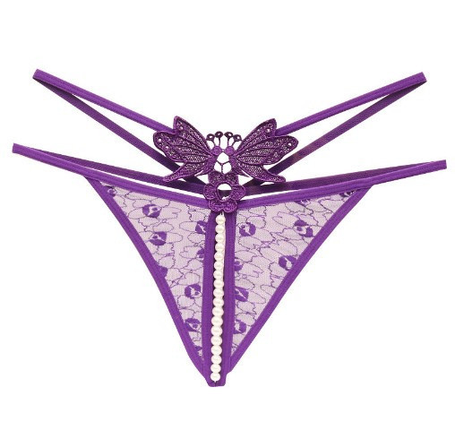 Трусы с бусинами и бабочками универсальный  фиолетовый Киев - изображение 5