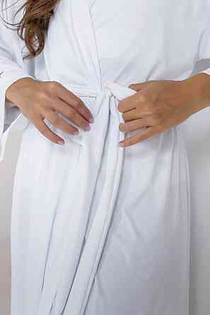 Довгий жіночий халат TotalFit XA2-Q10 Белый, XS/S Киев