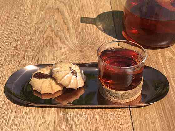 Набір чашок для чаю Olens "Button" 4 шт 125 мл скляна чашка з корковою вставкою Київ