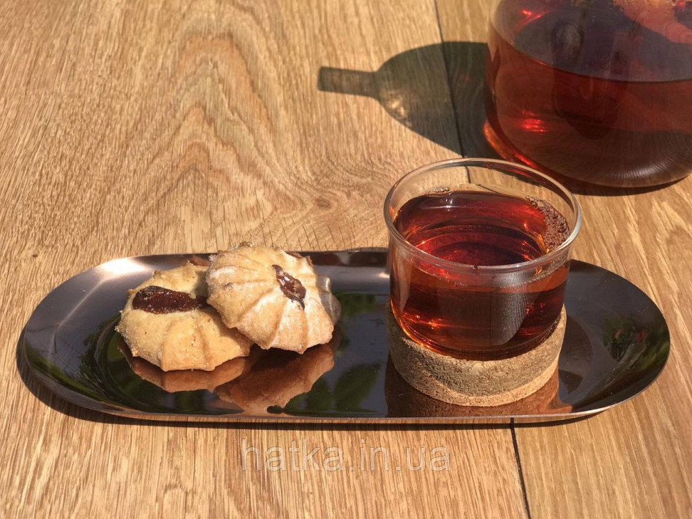 Набір чашок для чаю Olens "Button" 4 шт 125 мл скляна чашка з корковою вставкою Київ - фото 4