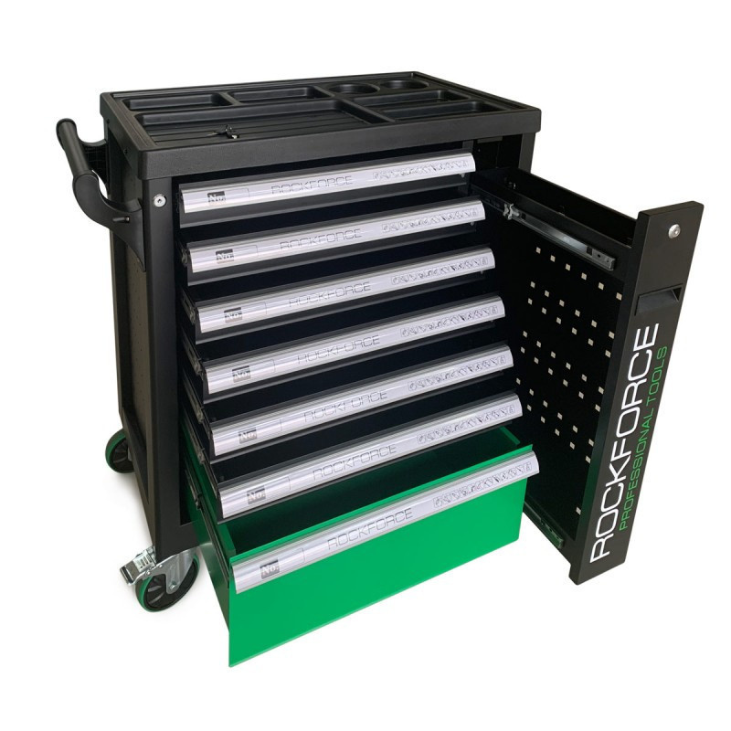 Тележка инструментальная 7-ми полочная (зеленая), с дополнительной боковой секцией, 600х790х970 Одесса - изображение 3