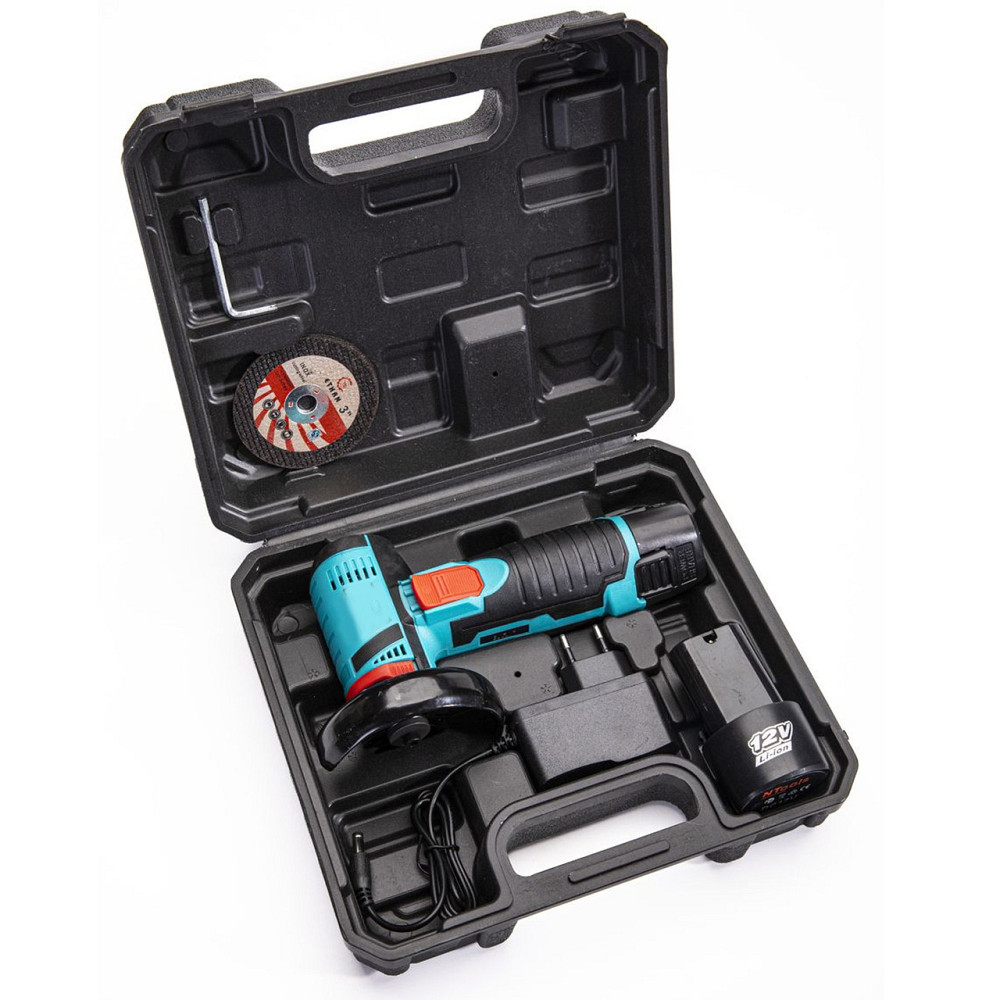 Акумуляторна болгарка 12В у валізі + 2 акумулятори, 2 диски, W-153-7 / Електроболгарка / УШМ Київ - фото 10