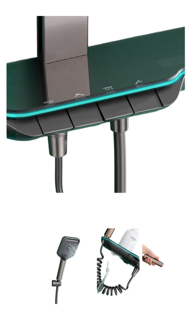 Душевая система с тропическим душем и автоматической термостатической душевой системой Gun Grey (390154391) Киев - изображение 2