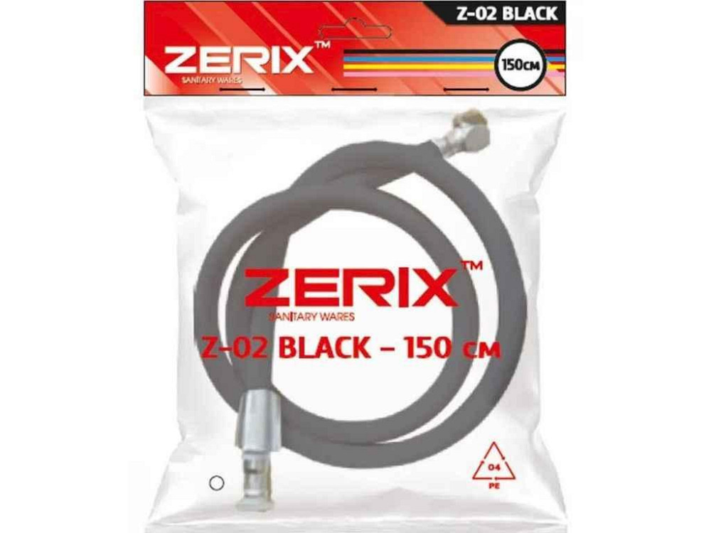 Шланг для душа 150см нержавеющая сталь черный Z-02 BLACK ТМ ZERIX   Solmir Киев - изображение 1