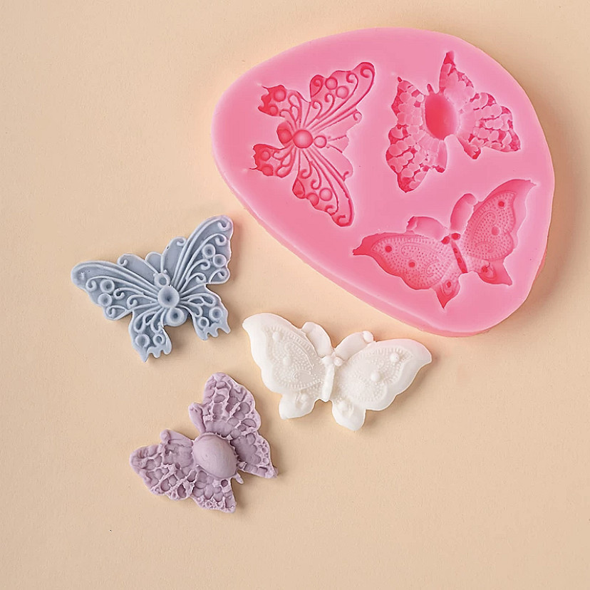 Молд силіконовий Метелики 93 на 70 мм рожевий Київ - фото 8