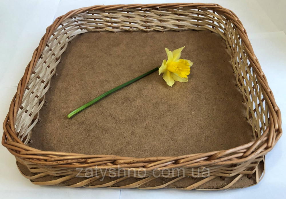 Лоток плетений із лози 30*30*7 Київ - фото 6