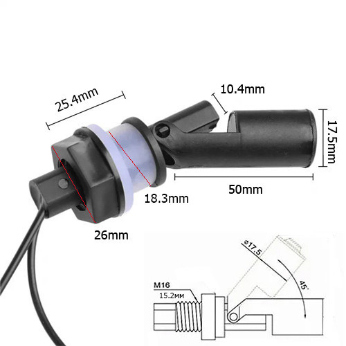 Поплавковий датчик рівня води для акваріума, резервуара, поплавковий вимикач рідини Київ - фото 2