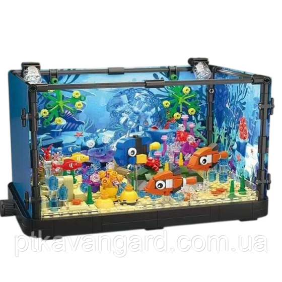 Конструктор 3D акваріум з рибками 725 деталей підсвічування 7023 Хмельницький