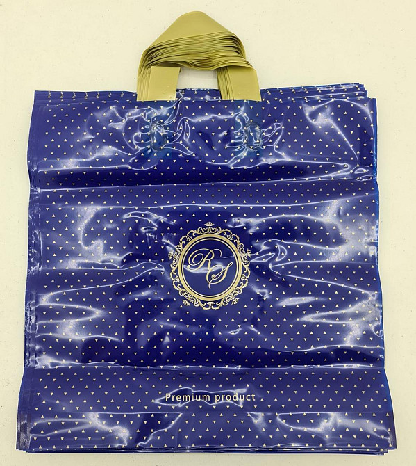 Пакет с петлевой ручкой 40*40 Лилия премиум синий (25 шт) Харьков - изображение 3