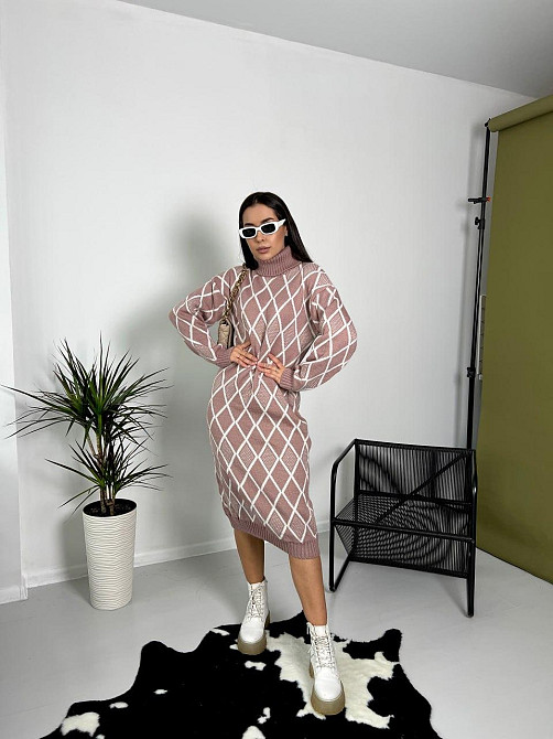 Жіноче в'язане плаття з орнаментом. 42-48р Київ - фото 9