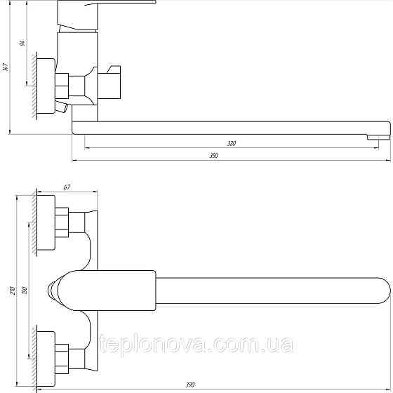 Смеситель для ванны Globus Lux Niagara GLN-0208 Черновцы