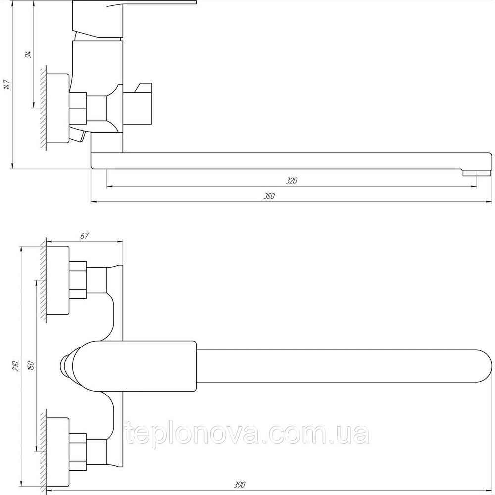 Змішувач для ванни Globus Lux Niagara GLN-0208 Чернівці - фото 5