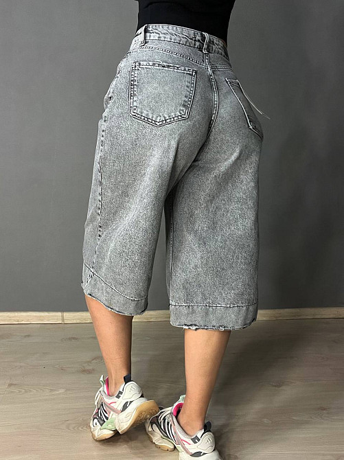 Шорты женские джинсовые Sherocco 391 бермуды длинные с манжетами и стрелкой серые, серый, 25, 25, 68 см, 98 см Киев - изображение 15