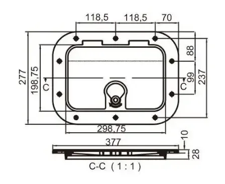 Лючок Доступа 377 X 277 мм для лодок катеров яхт Киев - изображение 3