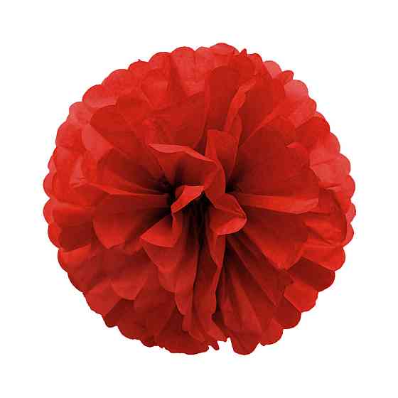 Помпон бумажный для праздника 15 см красный Киев