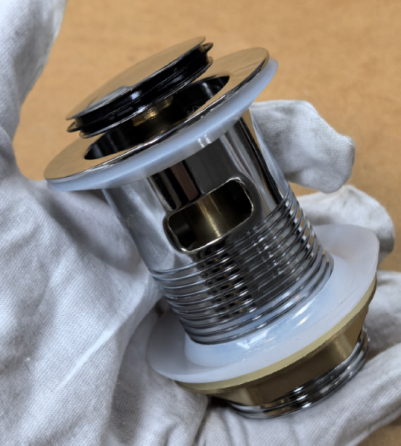 Донный клапан для раковины Zerix BV-05 1 1/4'' с переливом автоматический СLICK-СLACK (Цвет хром) (ZX6022) Киев