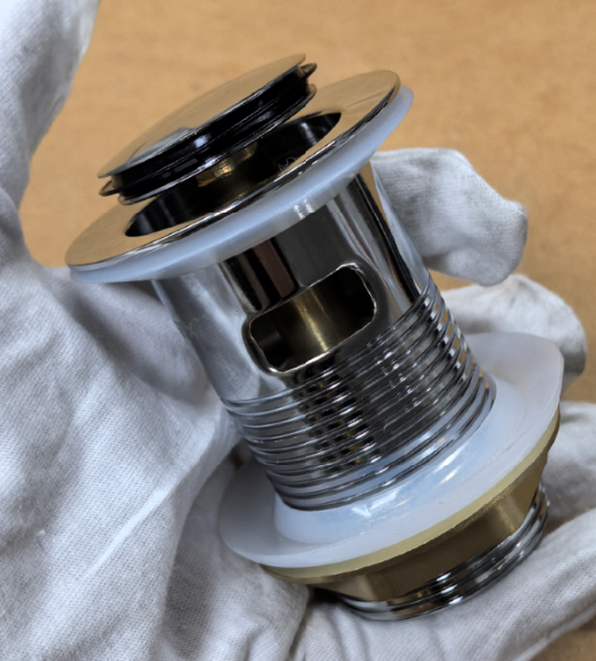 Донный клапан для раковины Zerix BV-05 1 1/4'' с переливом автоматический СLICK-СLACK (Цвет хром) (ZX6022) Киев - изображение 3