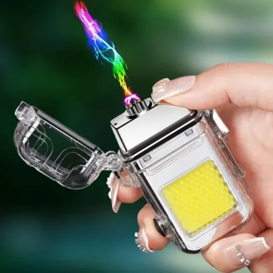 Електроімпульсна USB запальничка 2в1: ліхтарик + дуговий підпал, вітростійка, багаторазова 209 Київ