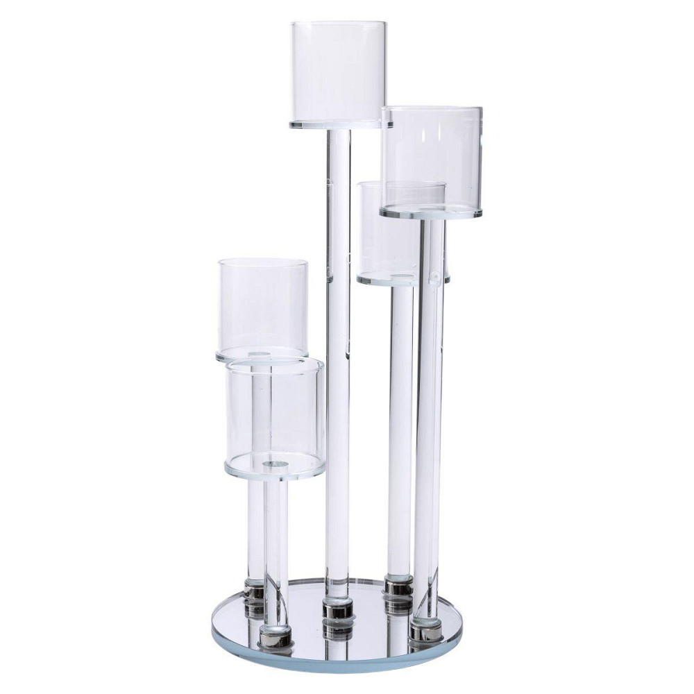 Декоративний скляний підсвічник на 5 свічок 16×38 см Київ - фото 4