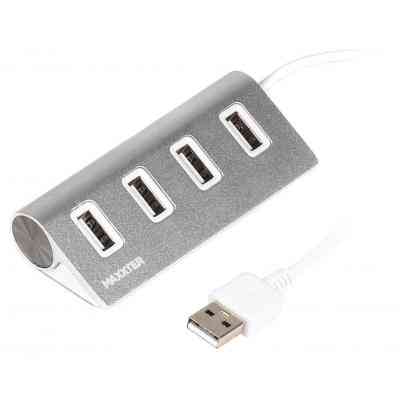 Концентратор Maxxter USB 2.0 Type-A 4 ports silver (HU2A-4P-01) Винница