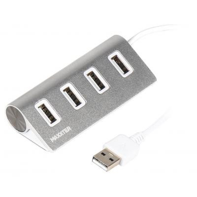 Концентратор Maxxter USB 2.0 Type-A 4 ports silver (HU2A-4P-01) Вінниця - фото 1