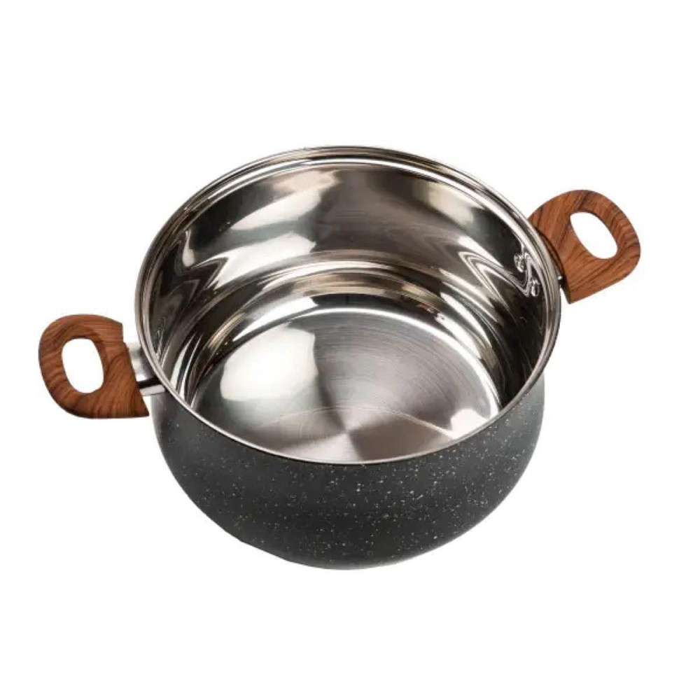 Набір посуду для приготування із нержавіючої сталі 10 предметів чорний HP33530B Київ - фото 7