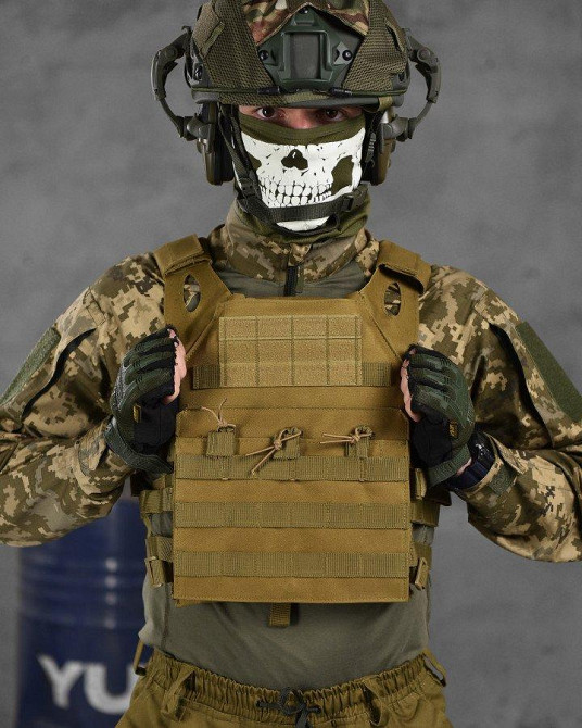 Плитоноска койот бежевая с 3 подсумками Одесса - изображение 20