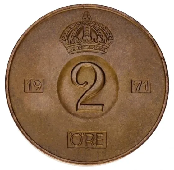 Швеция 2 эре 1971год (1) Полтава