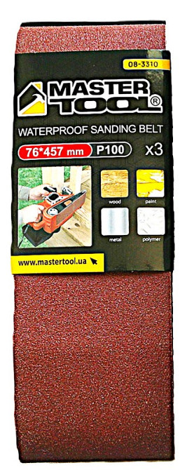 MASTERTOOL Стрічка шліфувальна MASTERTOOL зерно 100 76×457 мм 3 шт 08-3310 Коломыя - изображение 1