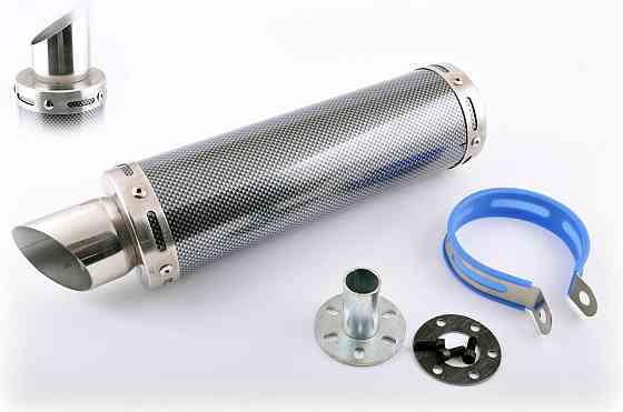 Глушитель (тюнинг) 300*9 см, креп. Ø48mm (нержавейка, карбон mod:1, прямоток, тип:3) Мукачево