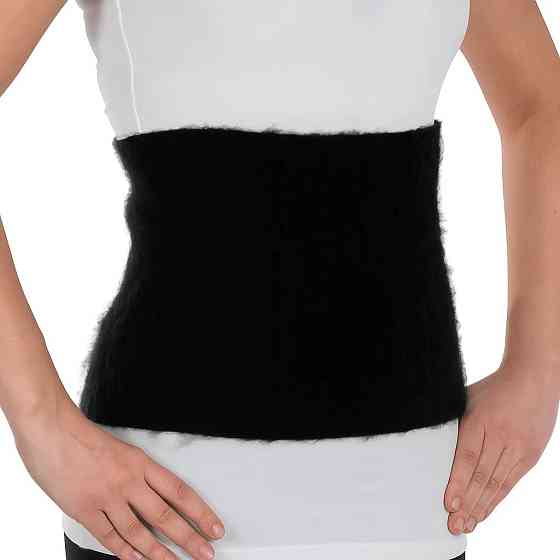 Зігріваючий вовняний пояс для спини Кролячий Prolife SL-11T, бандаж для попереку чорний, розмір XL Кам'янець-Подільський