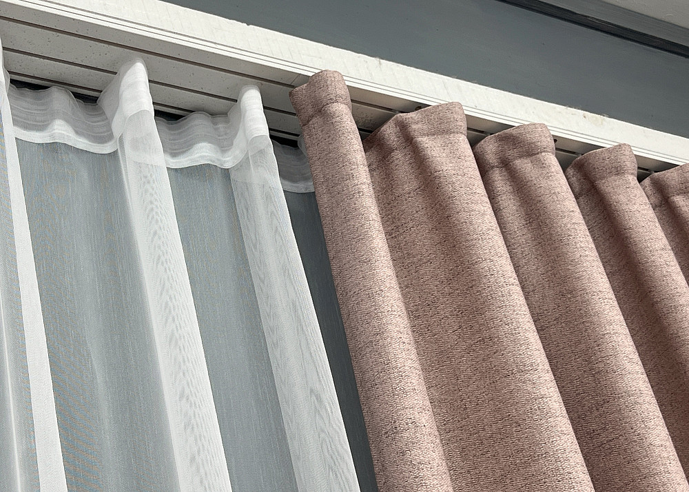 Комплект штор VR-Textil TWEED_V 200х270 2шт и Тюль 600х270 1916ш-1153т Пудровый с белым 71-147/7 Киев - изображение 8